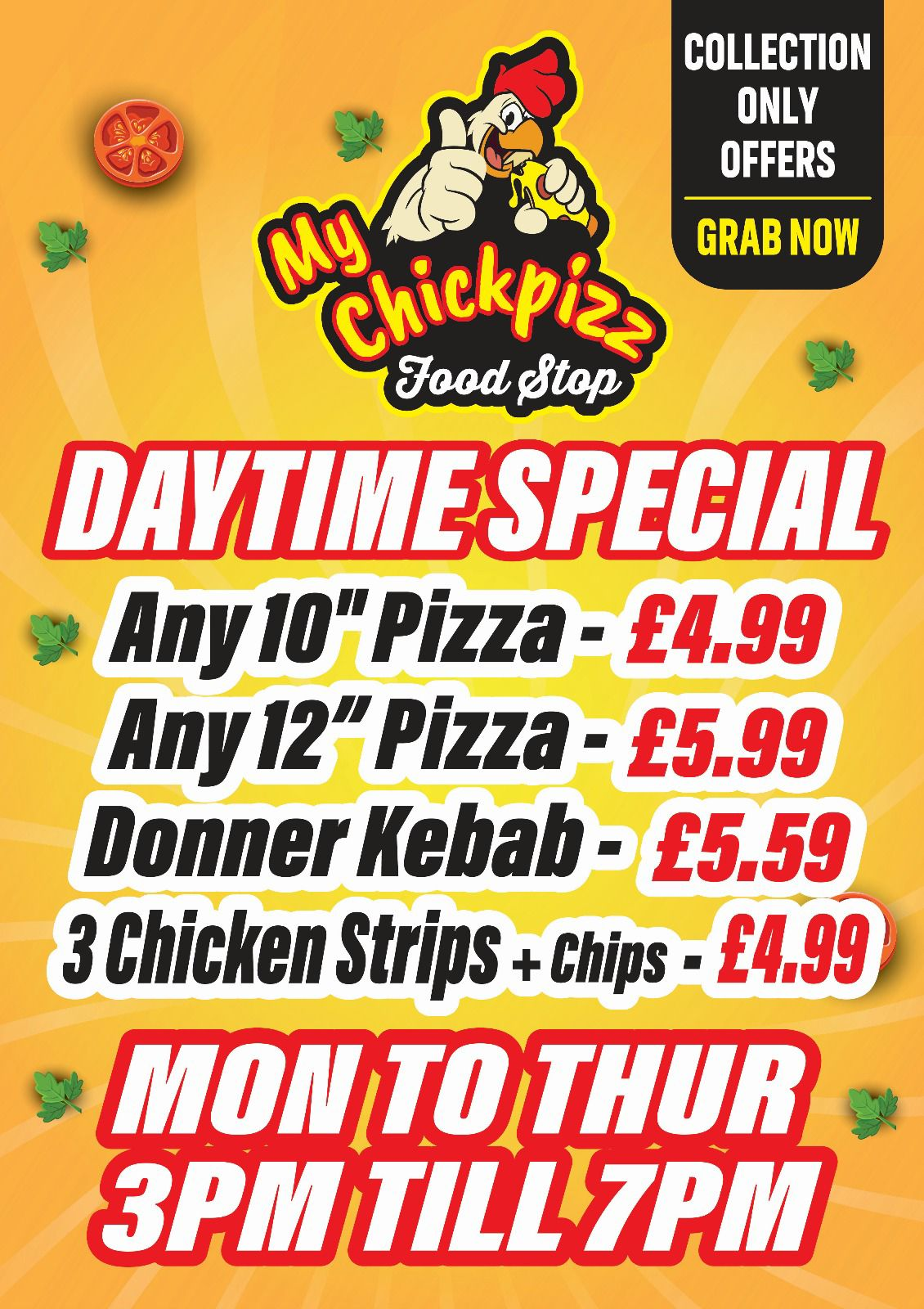 Chick Pizz Denton Burn and Cramlington Offers and Discounts 