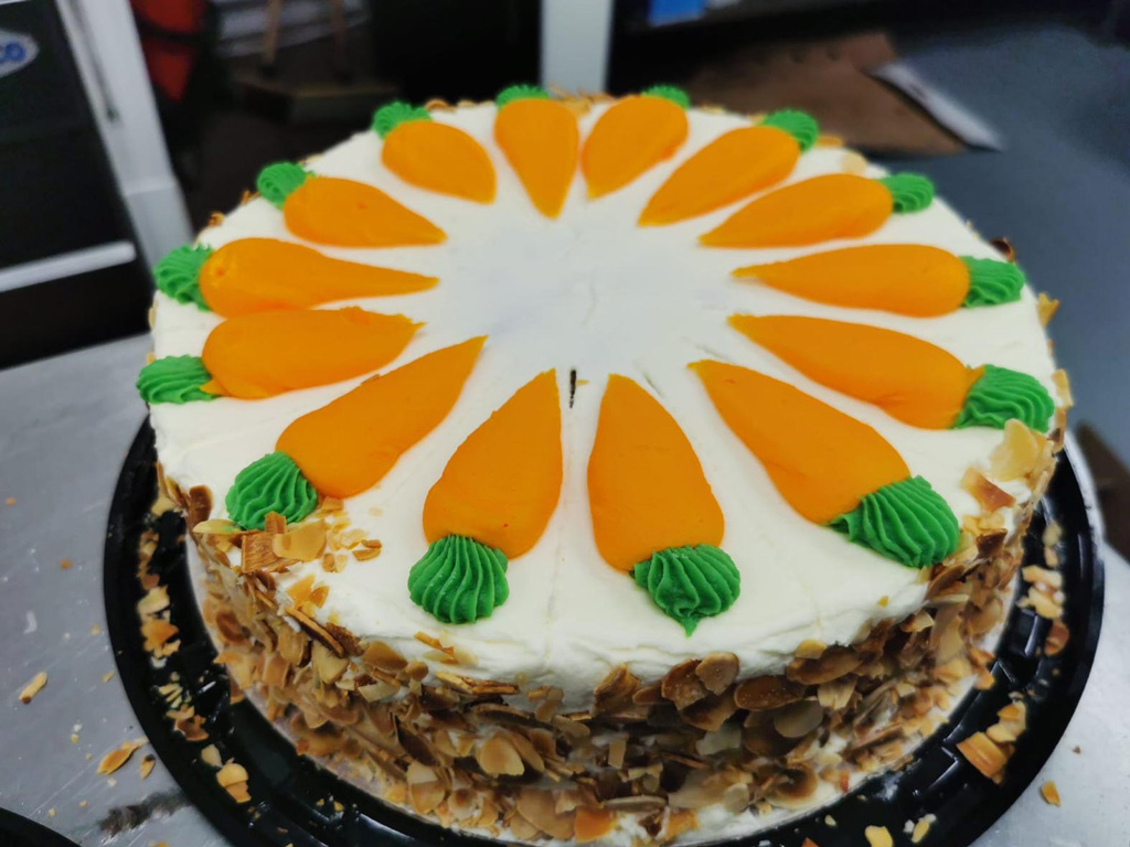carrot cake served at Chick Pizza Cramlington